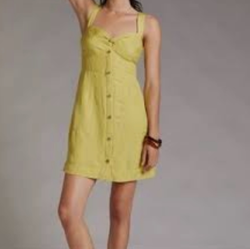 Anthropologie MAEVE Linen Cotton Dress Small - Picture 2 of 8